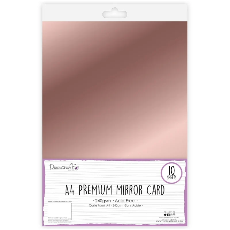 Dovecraft - A4 Mirror Card - Rose Gold
