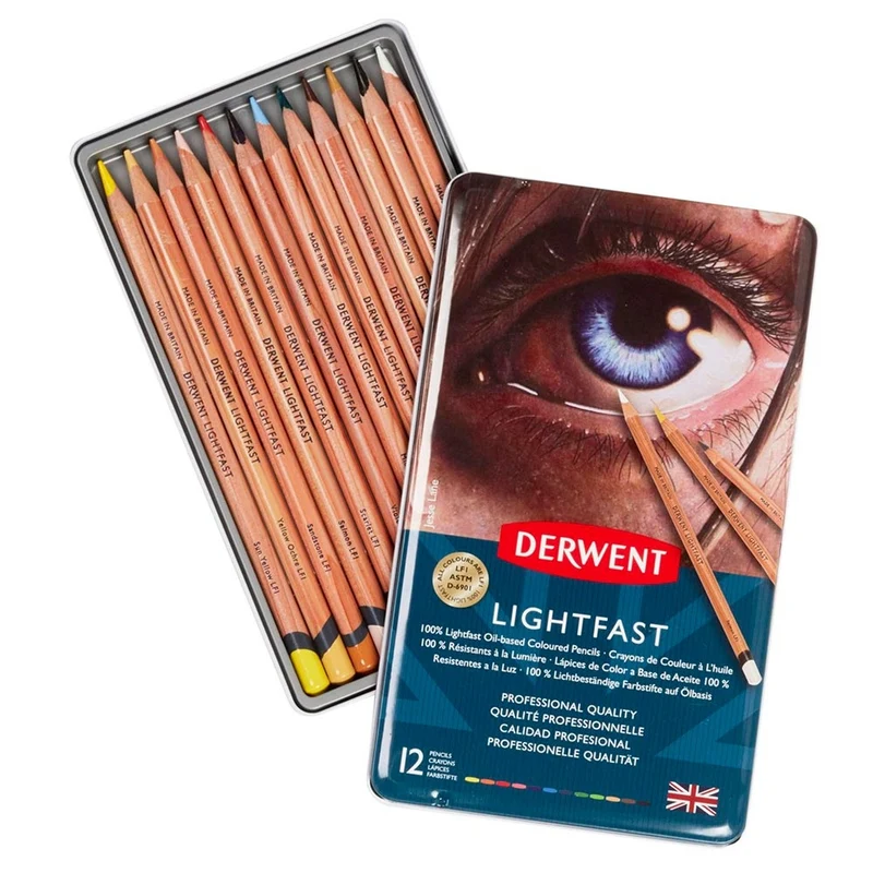 Derwent - Lightfast Oil Pencil - 12 Tin