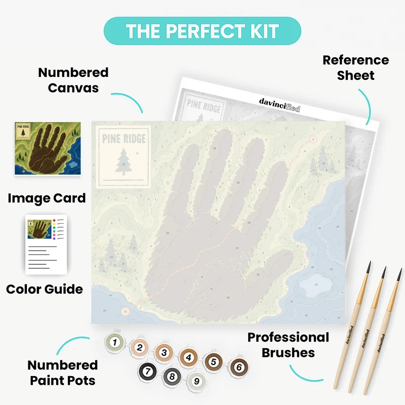 Bigfoot's Trail Map - Paint by Numbers Kit