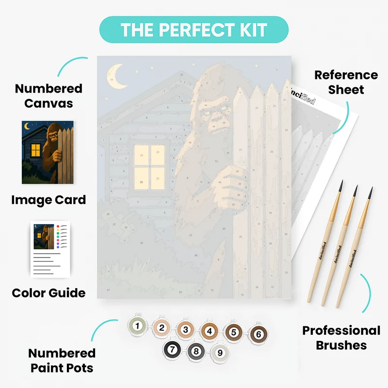Fence Peeker Bigfoot - Paint by Numbers Kit