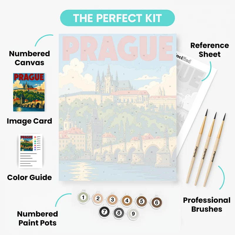 Prague Castle Skyline - Paint by Numbers Kit