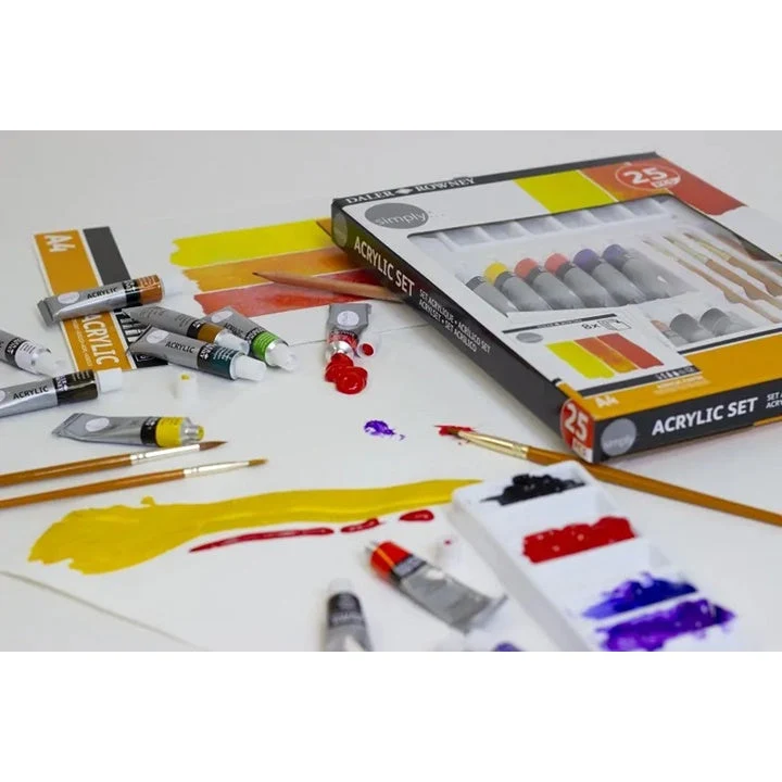 Daler Rowney Acrylic Set with Accessories, Set of 25
