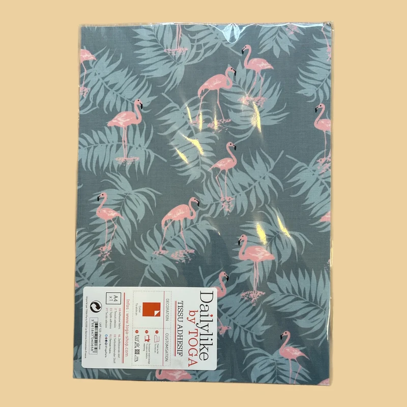 Dailylike by TOGA – Bügelfolie Hellblau mit Rose Flamingo, A4, N 123