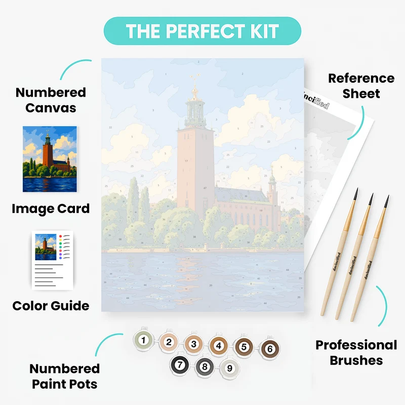 Three Golden Crowns Tower - Paint by Numbers Kit