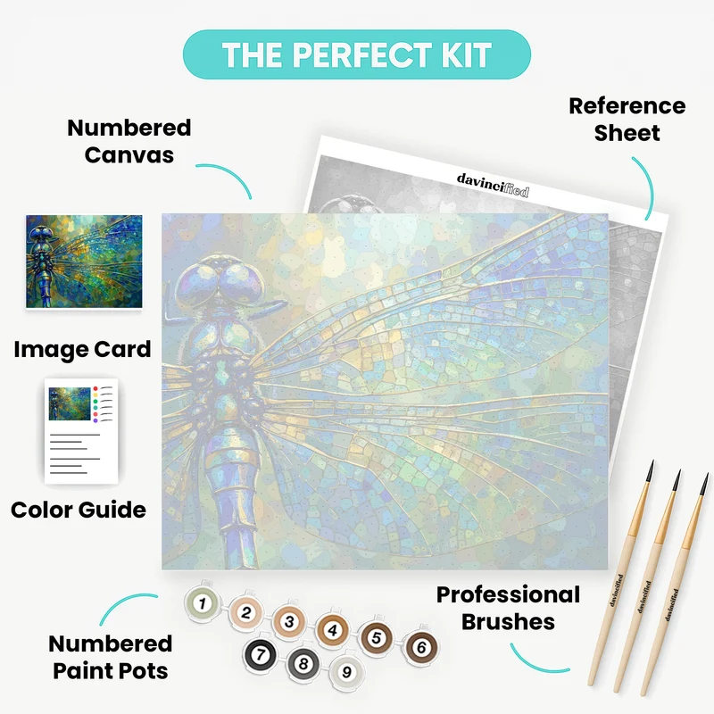 Stained Glass Dragonfly - Paint by Numbers Kit