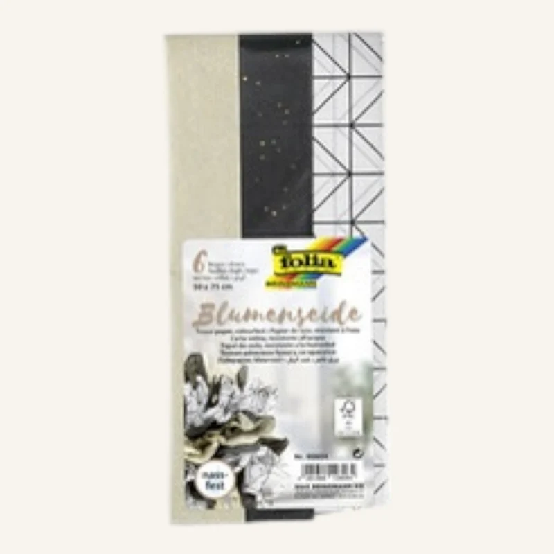 Folia Seidenpapier Mix Schwarz 50x75 cm – 6 Bögen