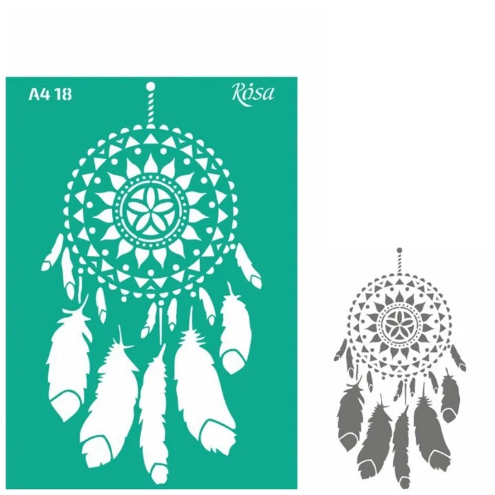 Rosa Self-Adhesive Stencil Talent A4, Pattern No. 18