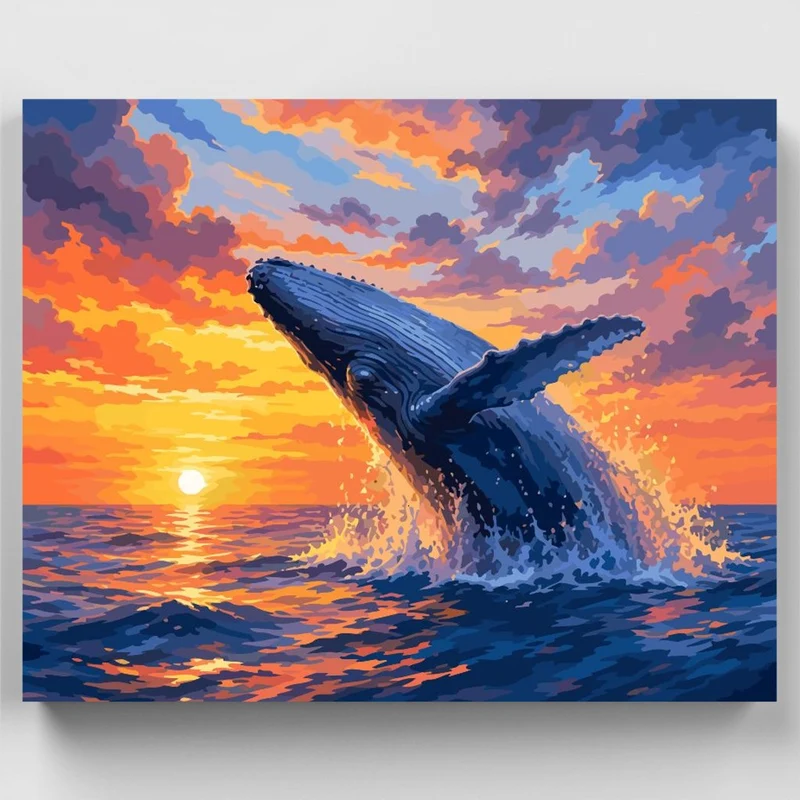 Breaching Humpback Sunset - Paint by Numbers Kit