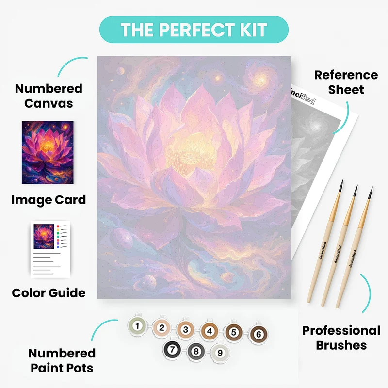 Cosmic Lotus Bloom - Paint by Numbers Kit