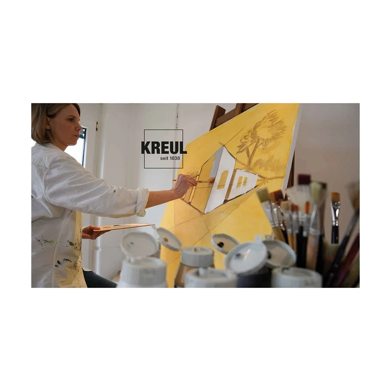 KREUL Triton Base & Neutral Colors Acrylic Paint Set, 6 x 750 ml