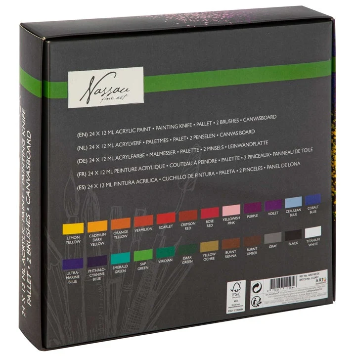 Nassau Fine Art Acrylic Painting Set, 29 pcs