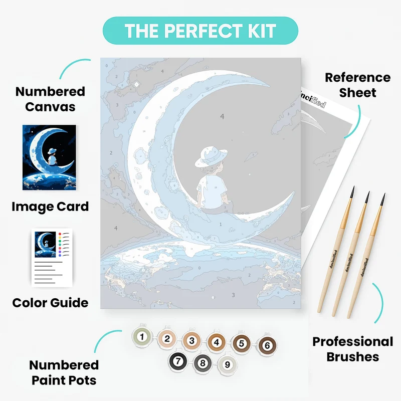 Dreamy Moon Gazer - Paint by Numbers Kit