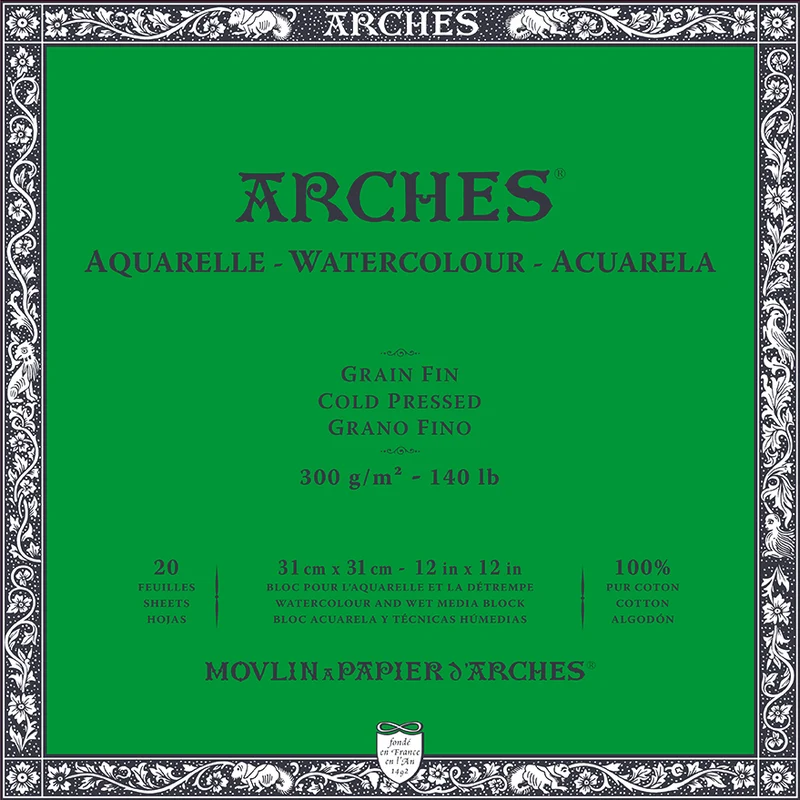 Akvarelový blok ARCHES CP prírodná biela 300 g/m² – 20 listov