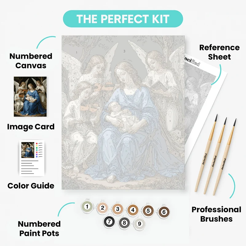 Madonna with Angels and Music - Paint by Numbers Kit