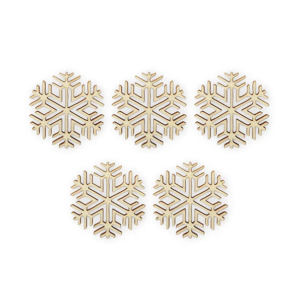 Decorazione in legno Pentart - Fiocco di neve 544, 5 pz