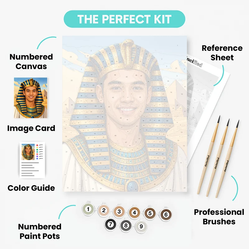 Egyptian Pharaoh - Custom Paint by Numbers Kit