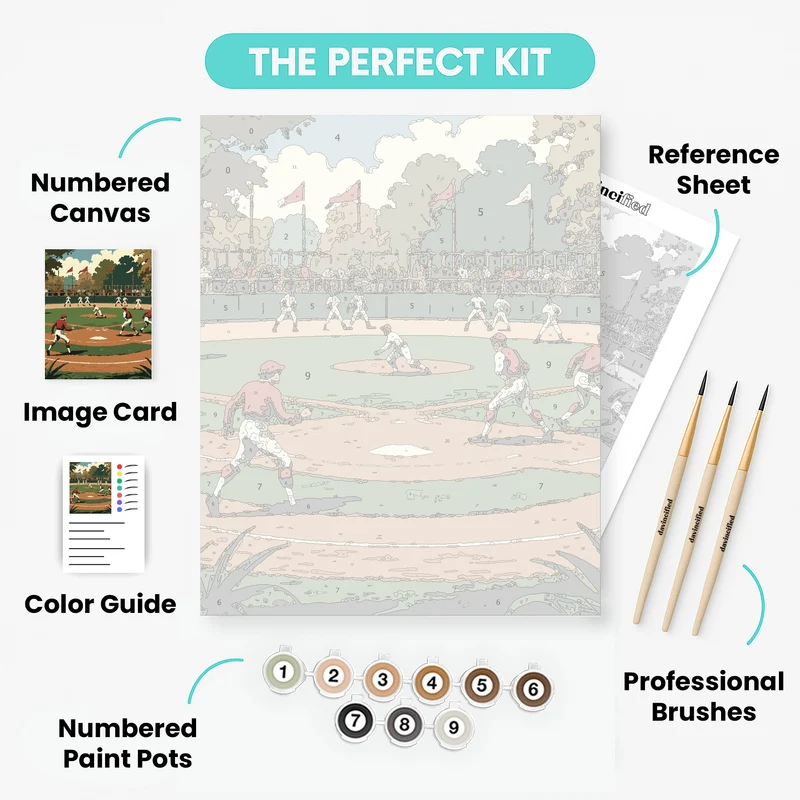 Vintage Baseball Game - Paint by Numbers Kit