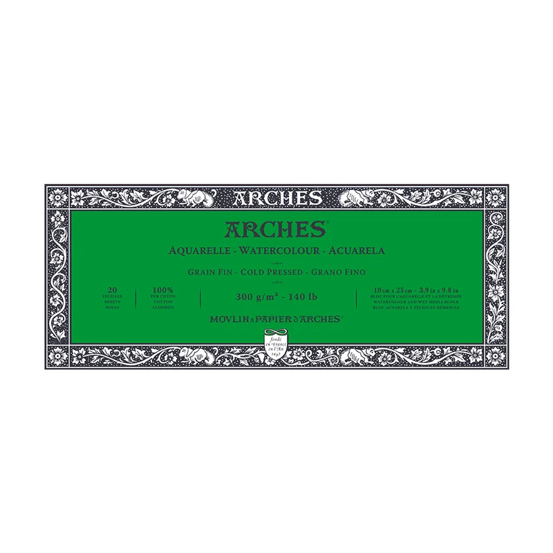 Akvarelni blok ARCHES CP naravno bela 300 g/m² – 20 listov