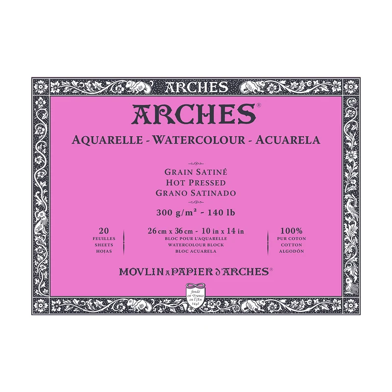 Μπλοκ ακουαρέλας ARCHES HP φυσικό λευκό 300 g/m² – 20 φύλλα