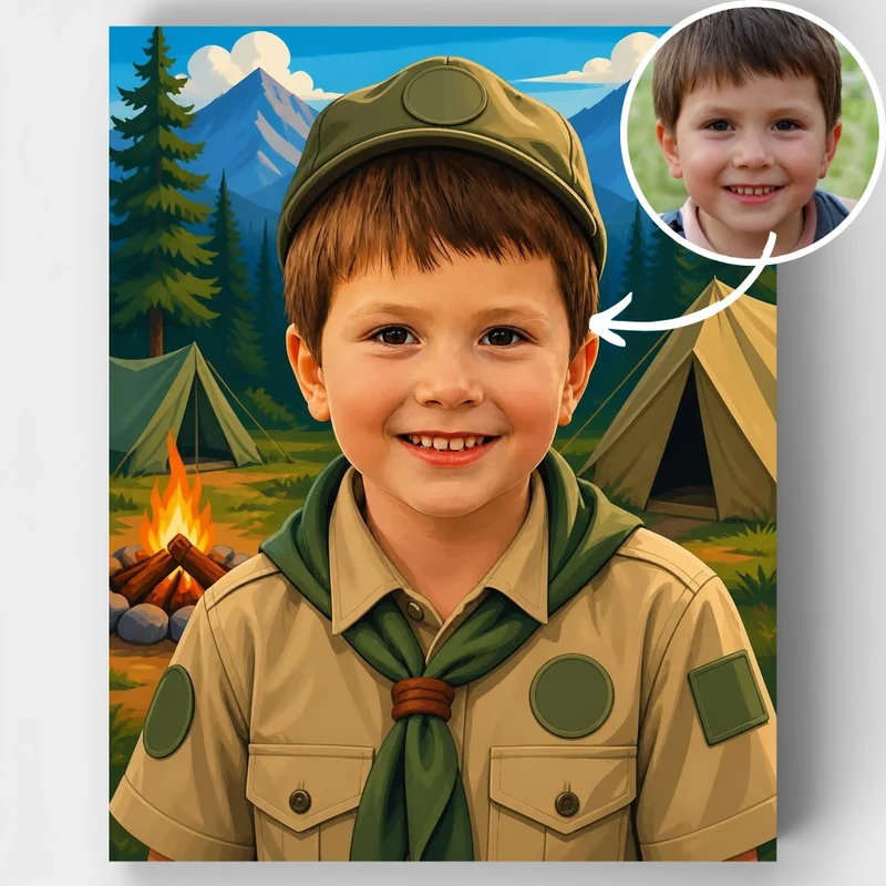 Scout Camp Adventure - Custom Paint by Numbers Kit