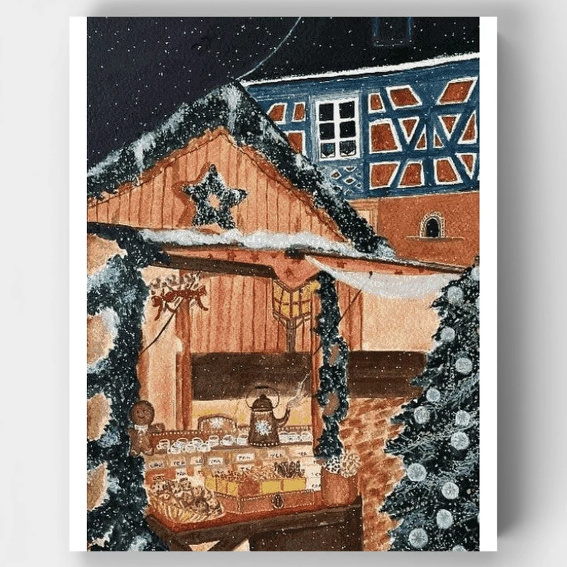 Christmas Market Stall - Paint by Numbers Kit