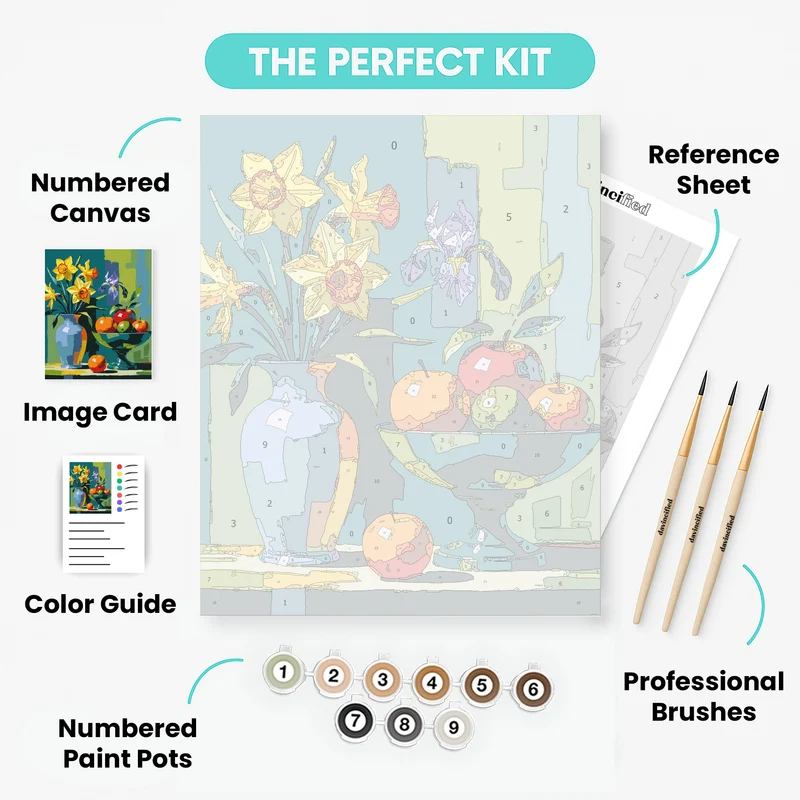 Spring Daffodils and Apples - Paint by Numbers Kit