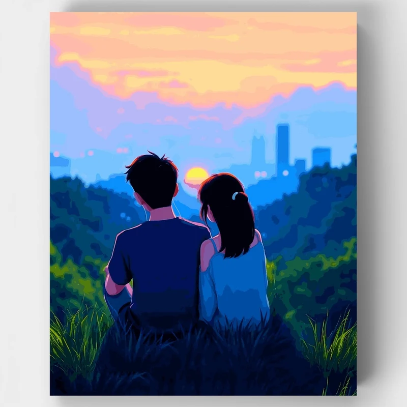 Sunset City View - Paint by Numbers Kit