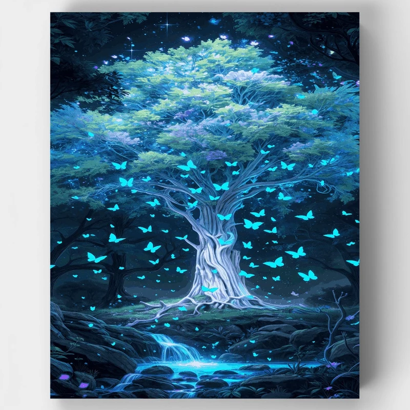 Enchanted Butterfly Tree - Paint by Numbers Kit