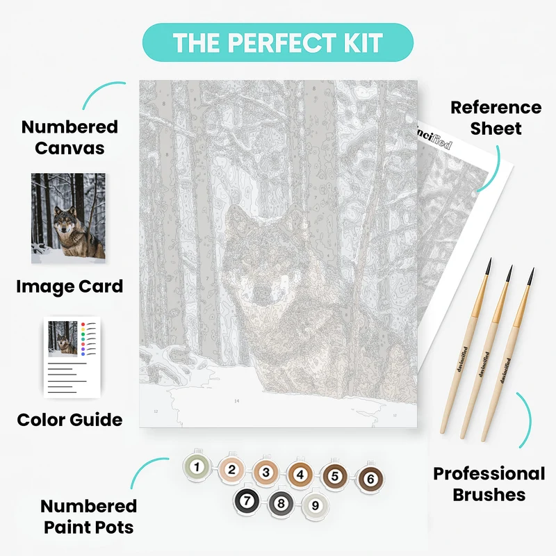 Winter Wolf Guardian - Paint by Numbers Kit