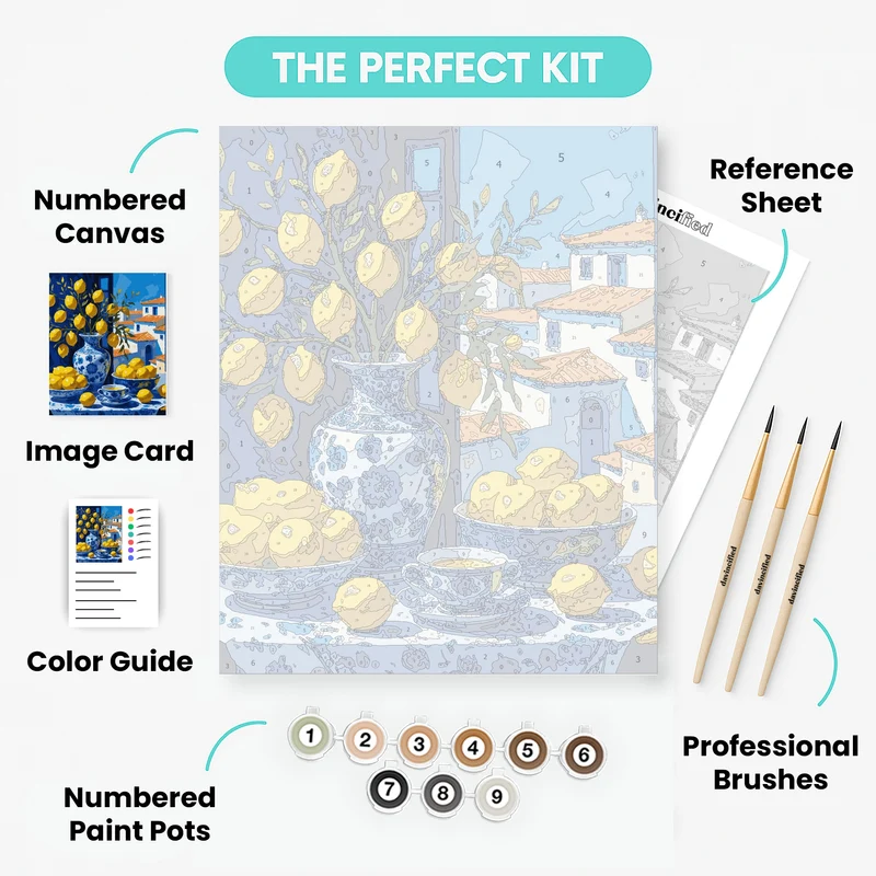 Mediterranean Lemons - Paint by Numbers Kit