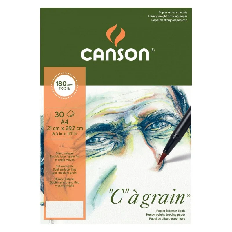 Blok za skiciranje CANSON C a grain 180 g - 30 listova, A5, spiralni uvez