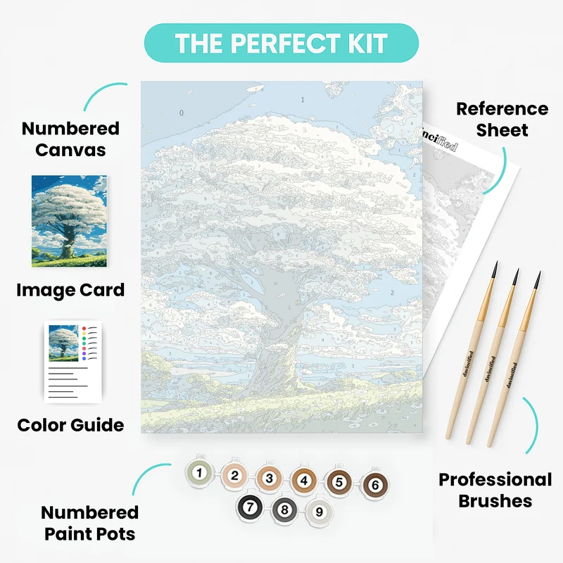 "Golden Farmstead Evening" Paint by Numbers Kit