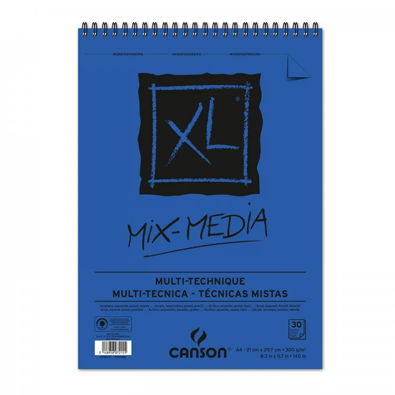 CANSON XL Mix Media blocco 300 g A5 - 30 fogli, rilegatura a spirale