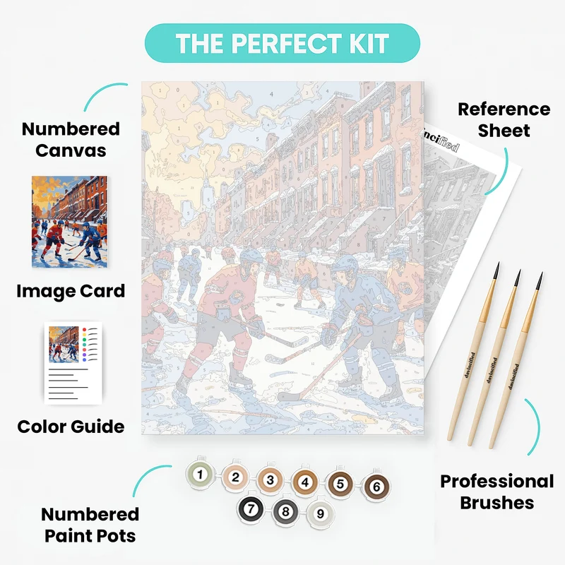 Street Hockey in Brooklyn - Paint by Numbers Kit