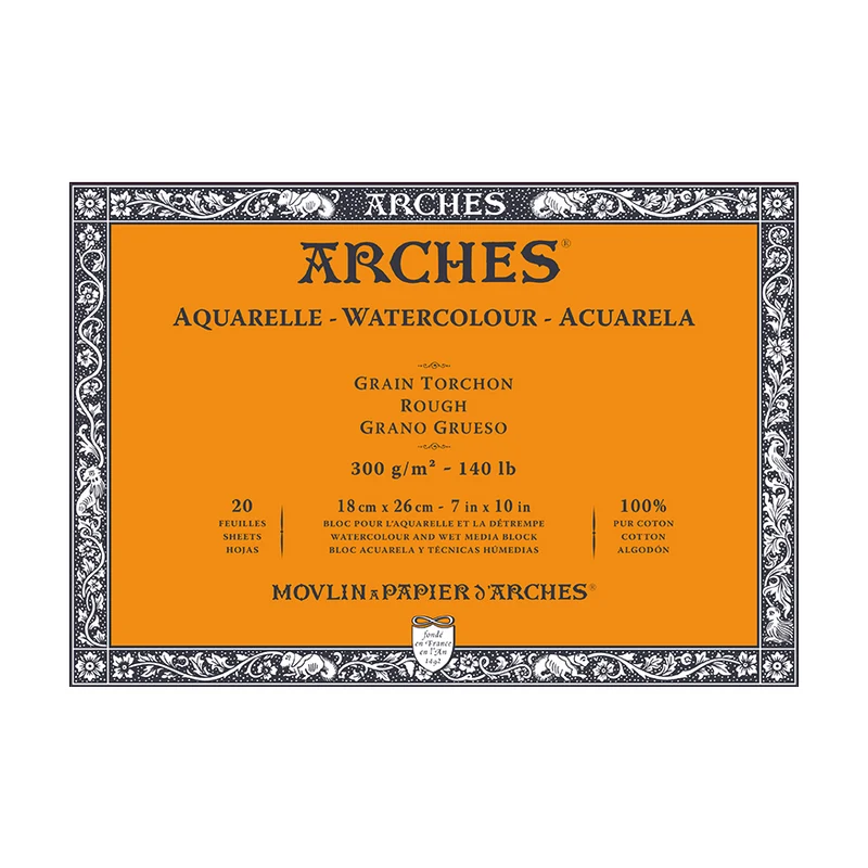 ARCHES akvarelový blok Rough prírodná biela 300 g/m² 10 – 31 cm - 20 listov
