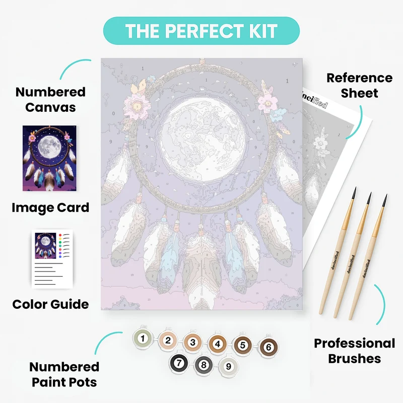 Mystical Dreamcatcher Moon - Paint by Numbers Kit