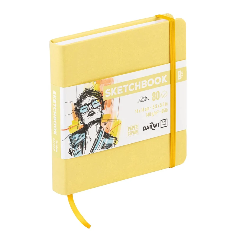 DARWI μπλοκ σχεδίου For You Yellow 14 x 14 cm, 140 g, 80 φύλλα