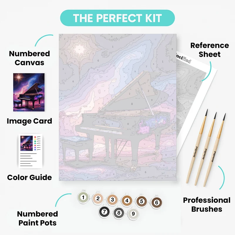 Cosmic Piano Symphony - Paint by Numbers Kit