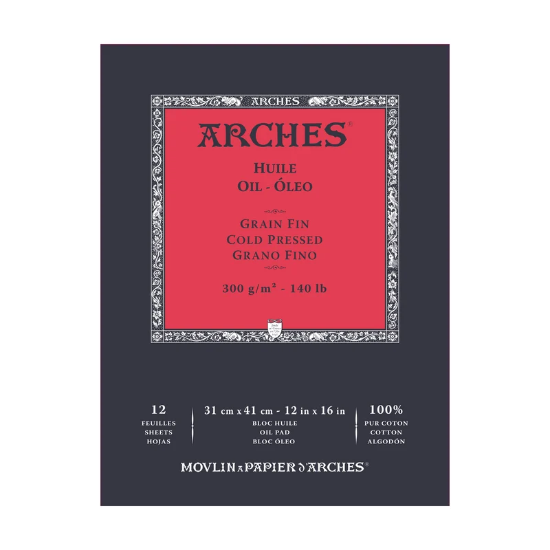 Блок за маслени бои ARCHES Huile CP 300 g/m² 23 x 31 cm - 12 листа
