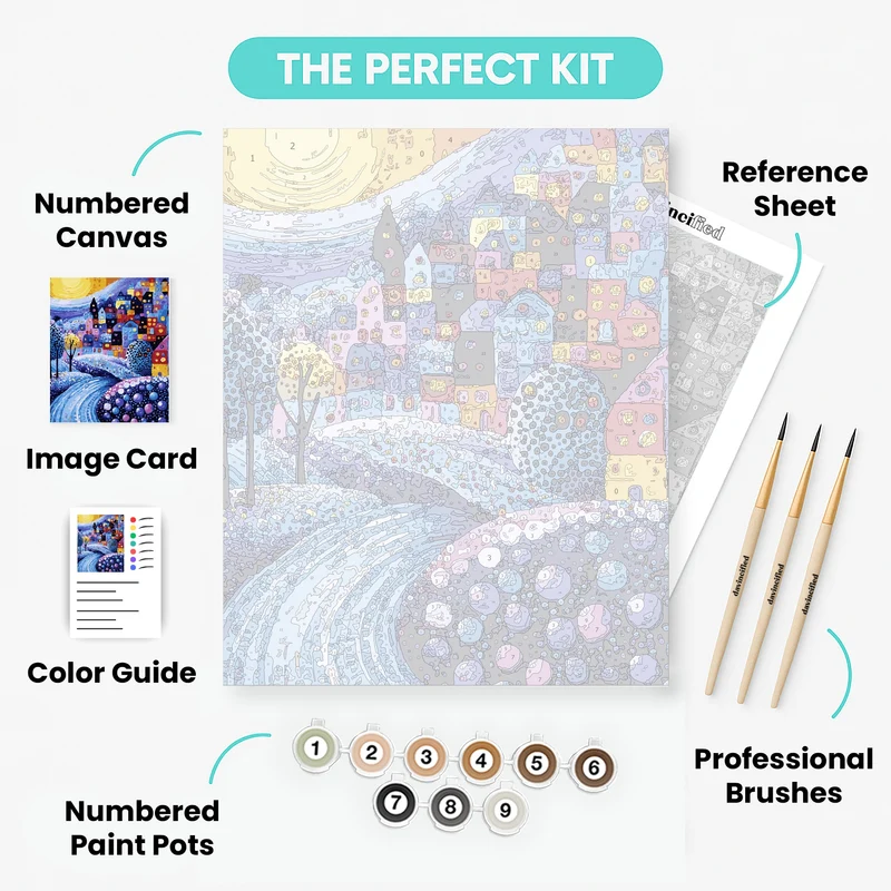 Whimsical Winter City - Paint by Numbers Kit