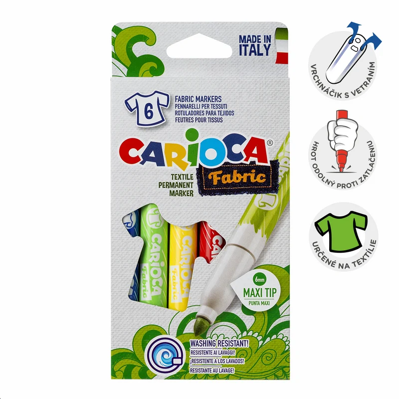 Pennarelli per tessuto Carioca con punta maxi - colori assortiti