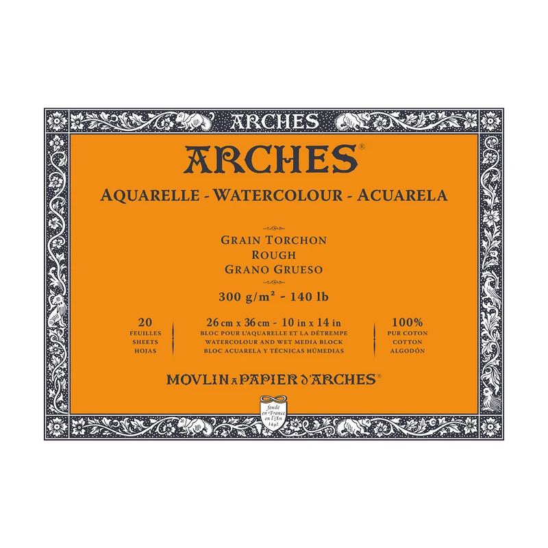 Blocco acquerello ARCHES Rough bianco naturale 300 g/m² 10 – 31 cm - 20 fogli