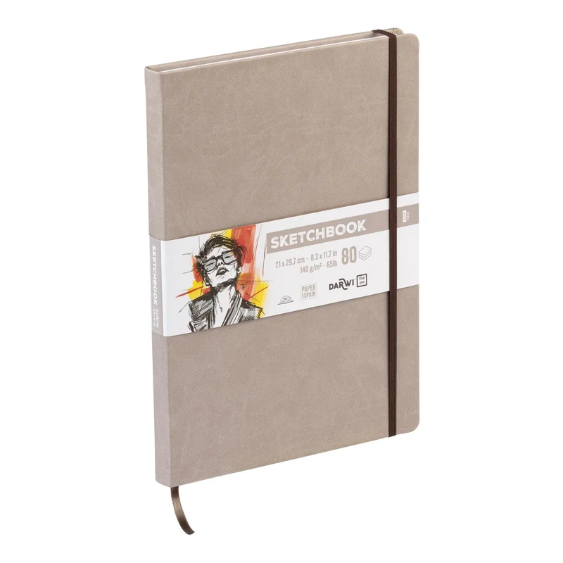 Скицник с твърди корици DARWI Taupe A4 140 g 80 л.