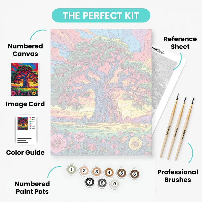 Psychedelic Tree of Life - Paint by Numbers Kit