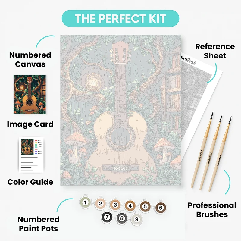 Enchanted Forest Guitar - Paint by Numbers Kit