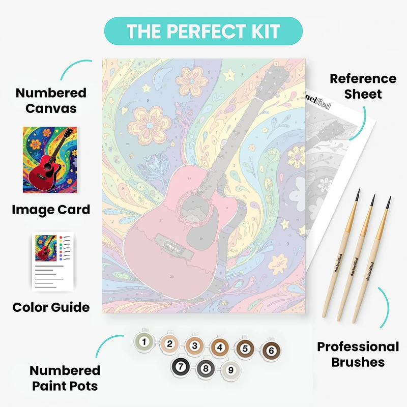 Psychedelic Guitar Dreams - Paint by Numbers Kit