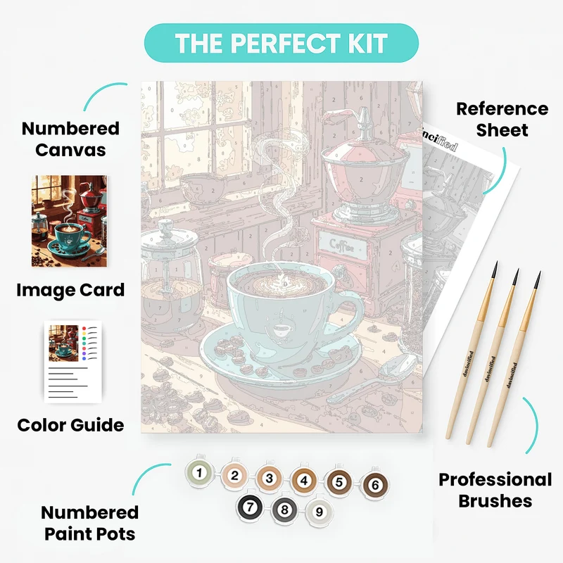 Cozy Coffee Corner - Paint by Numbers Kit