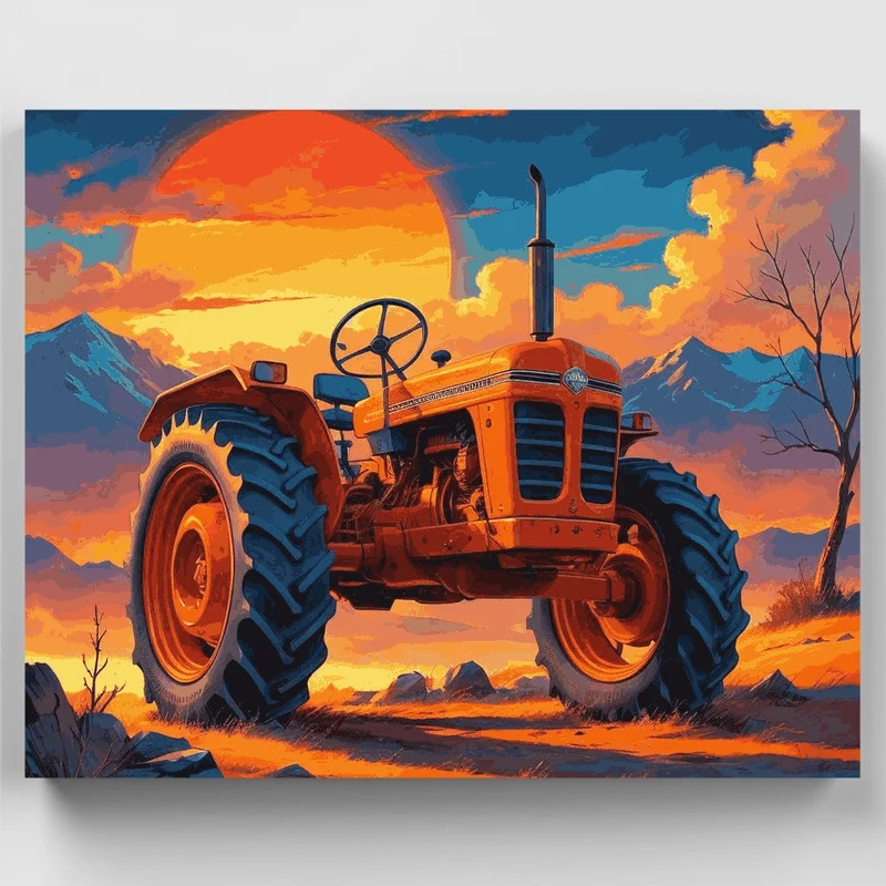 Sunset Tractor - Paint by Numbers Kit