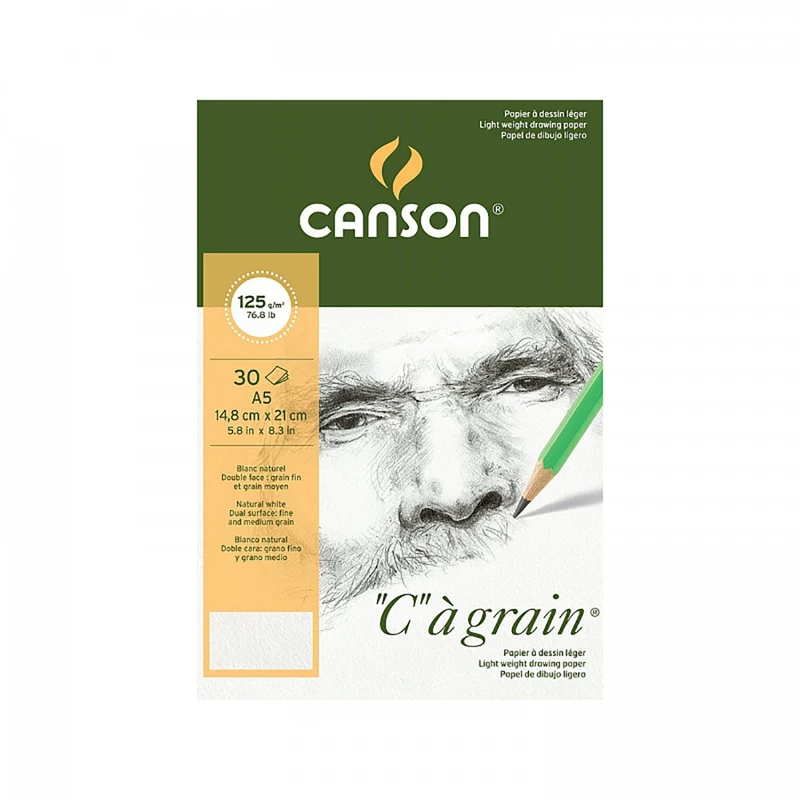 Μπλοκ σχεδίου CANSON C a grain 125 g/m² A5, 30 φύλλα, με σπιράλ