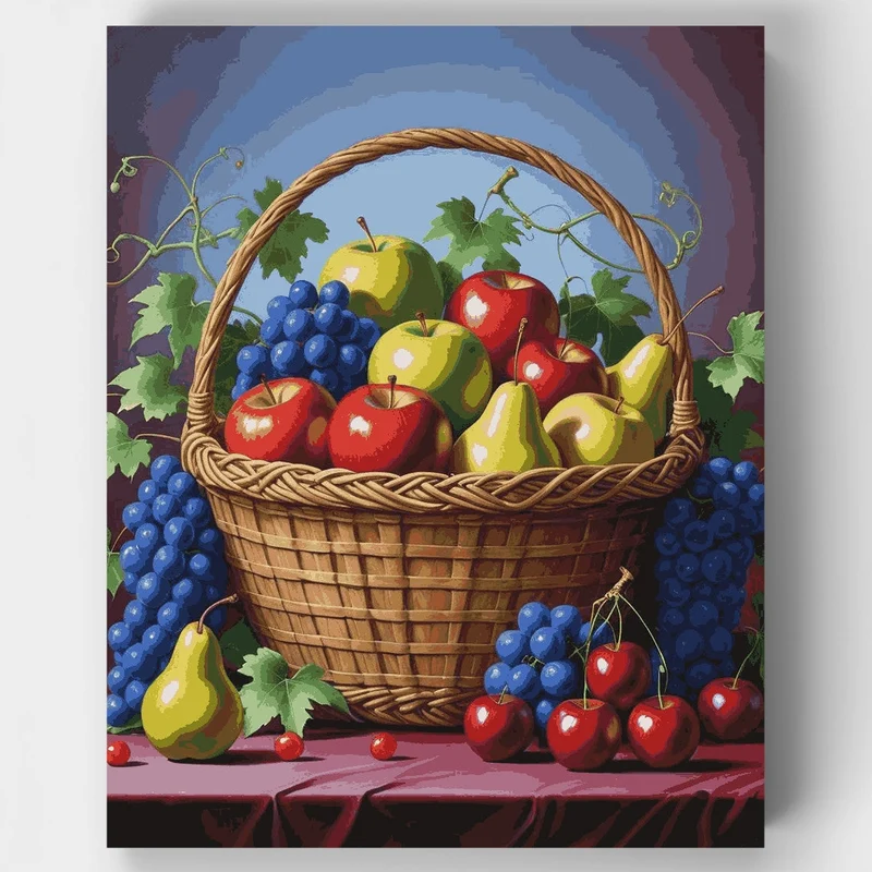 Bountiful Harvest Fruit Basket - Paint by Numbers Kit